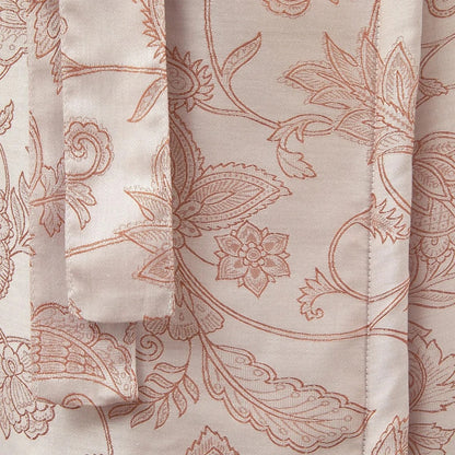Kremowy szlafrok w wzór paisley z puszystym kołnierzem – Elegancka podomka